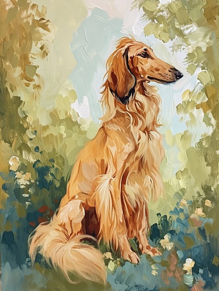 Afghan Hound Acrylic Painting 2