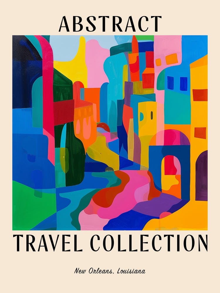 Abstract Travel Collection Poster New Orleans Louisiana 2
