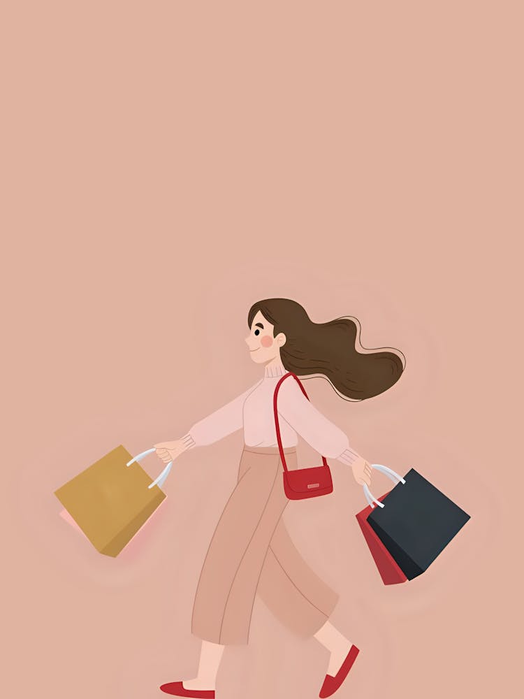 Girl With Shopping Bags