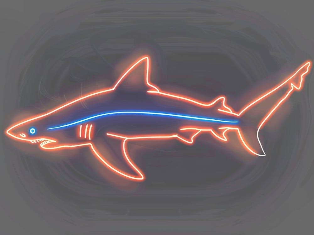 Orange Smooth Hammerhead Neon Shark 2