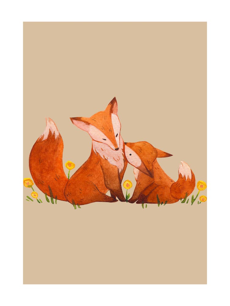 Parent Fox And Cub