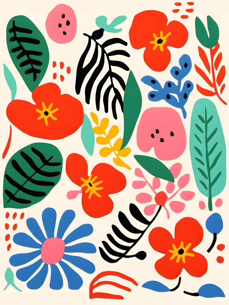 Floral Pattern Boho Matisse Inspired