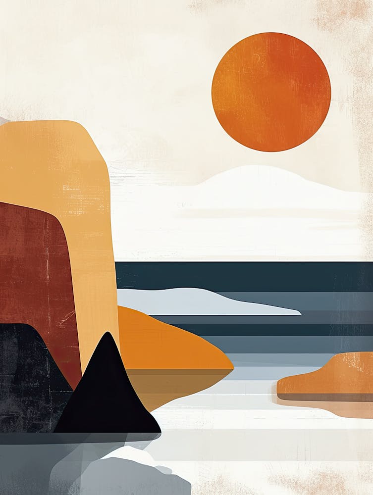 Sunset At The Beach , Scandinavian Simplicity