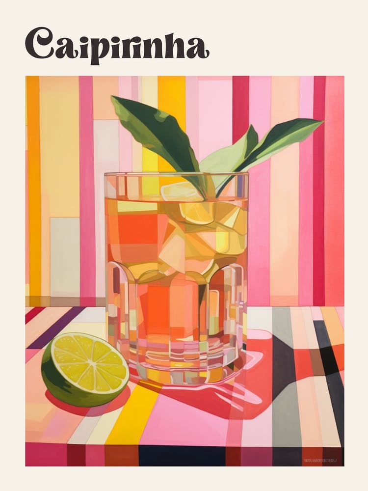 Caipirinha 2 Retro Cocktail Poster