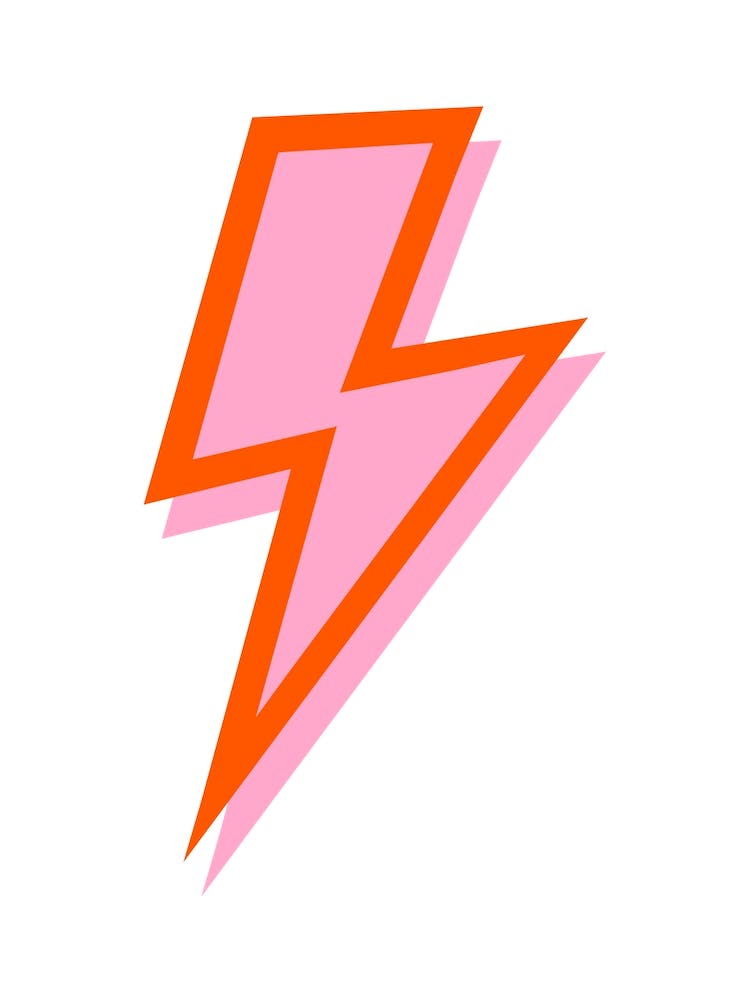 Pink and Orange Double Lightning Bolt