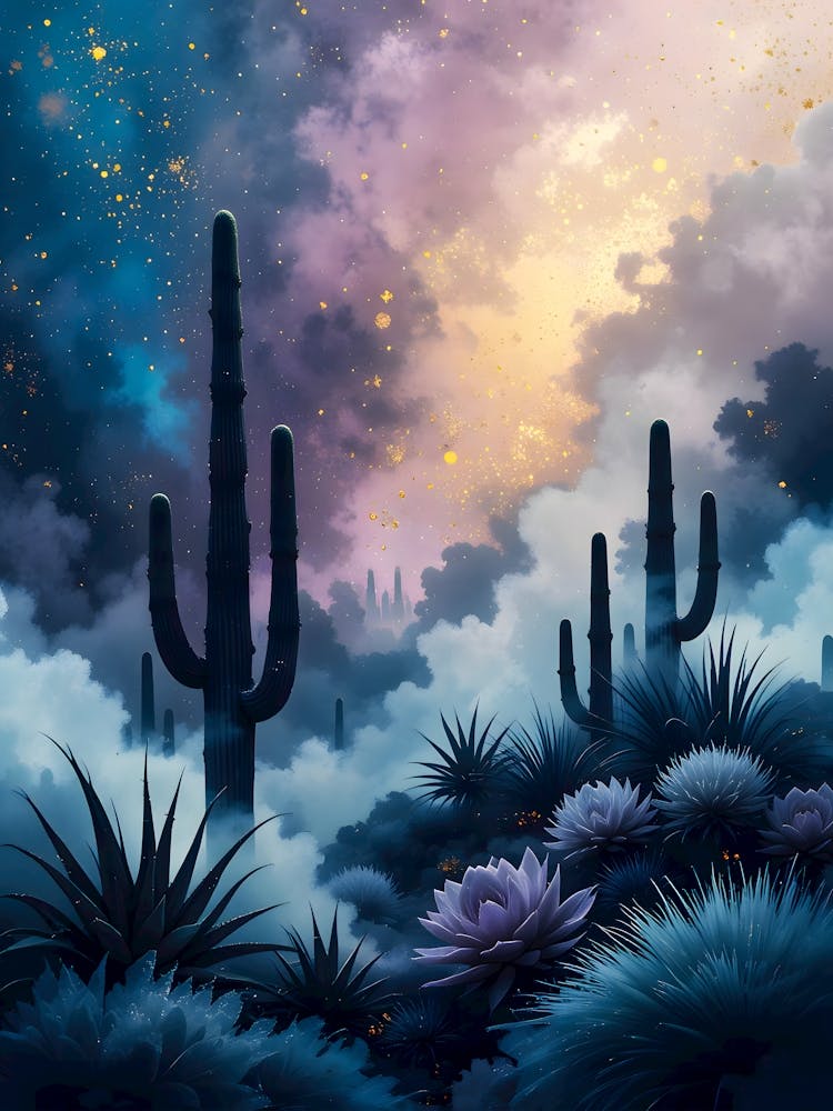 Cactus Under Stars