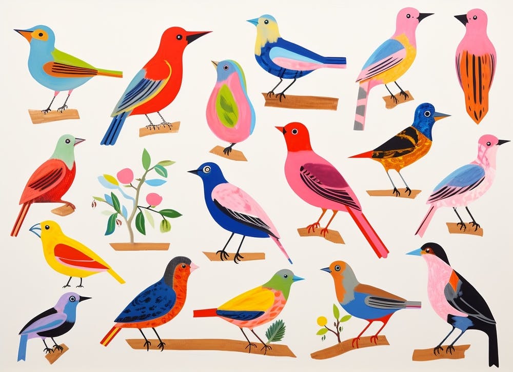 Colourful Bird Painting 2