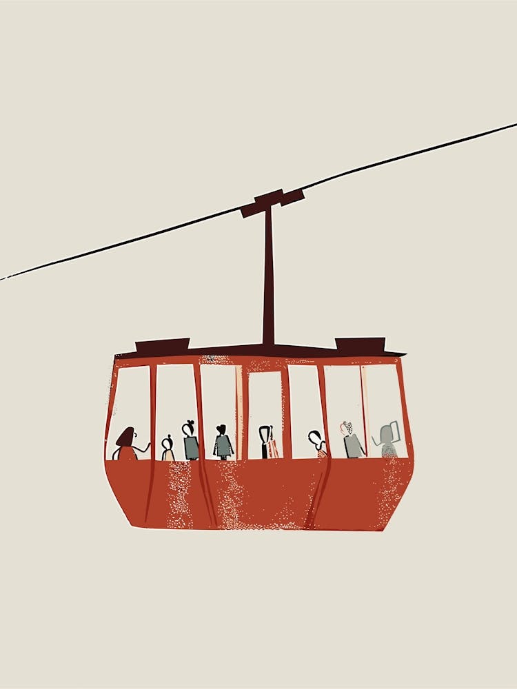 Ski Lift Print Skier Ski Minimalist Prints