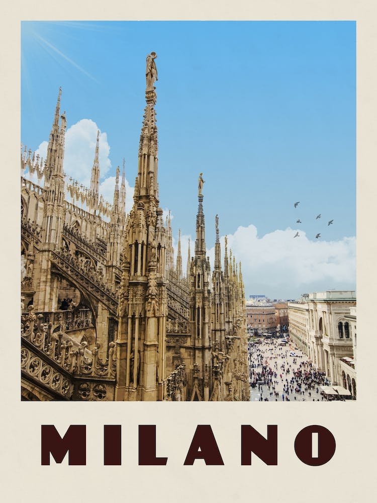 Milan Italie Affiche de voyage