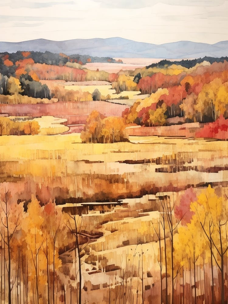 Autumn National Park Painting Ecrins National Park France 2