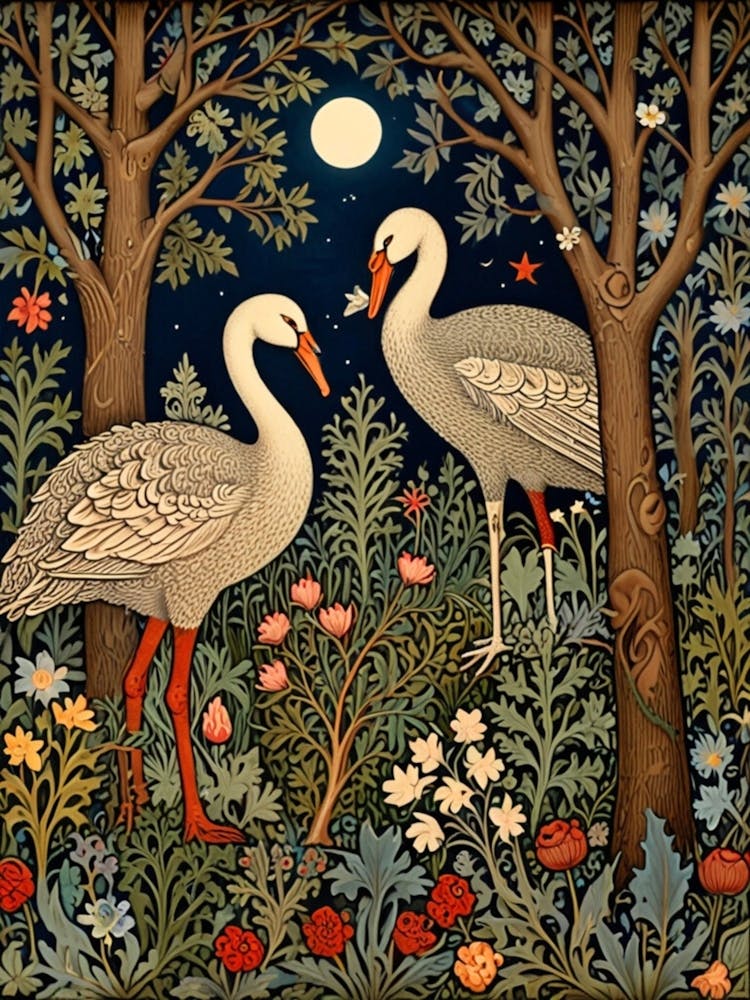 William Morris Swans In The Forest