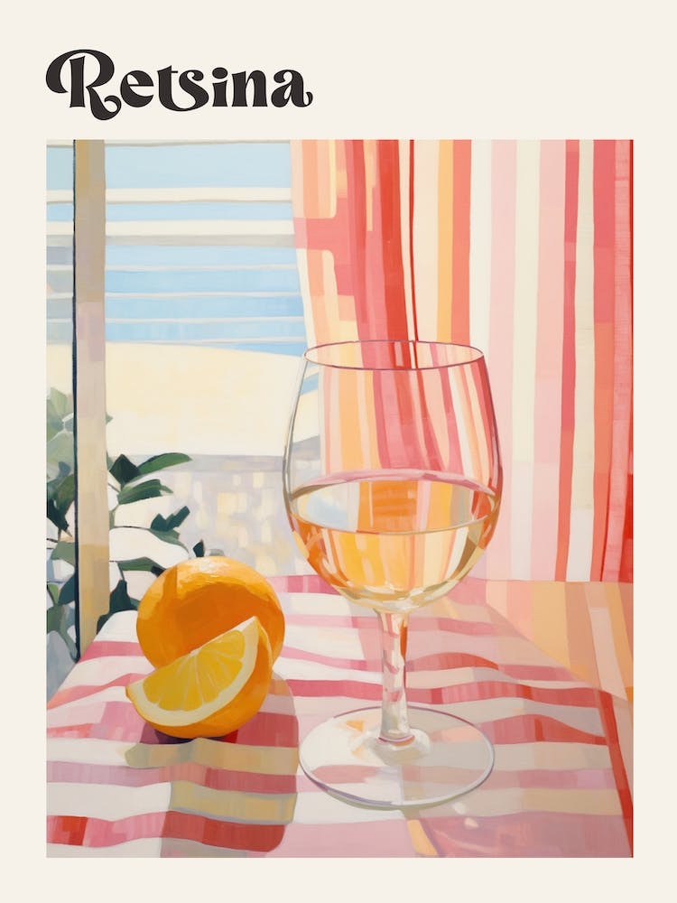 Retsina 3 Retro Cocktail Poster