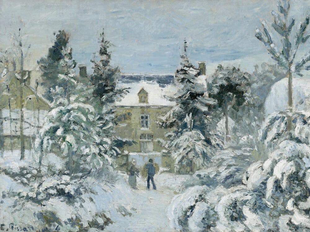 Claude Monet In The Snow Peinture Vintage