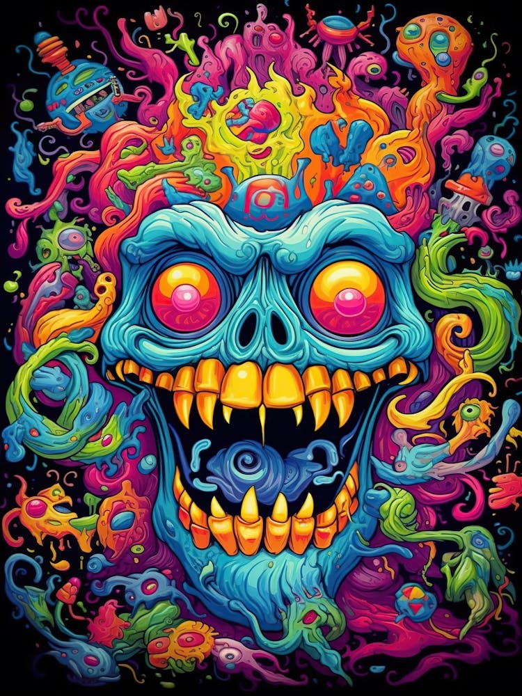 Psychedelic Skull 6