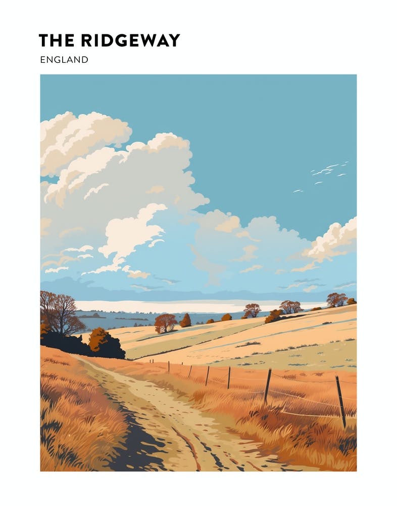 The Ridgeway England 4 Hiking Trail Landscape Poster