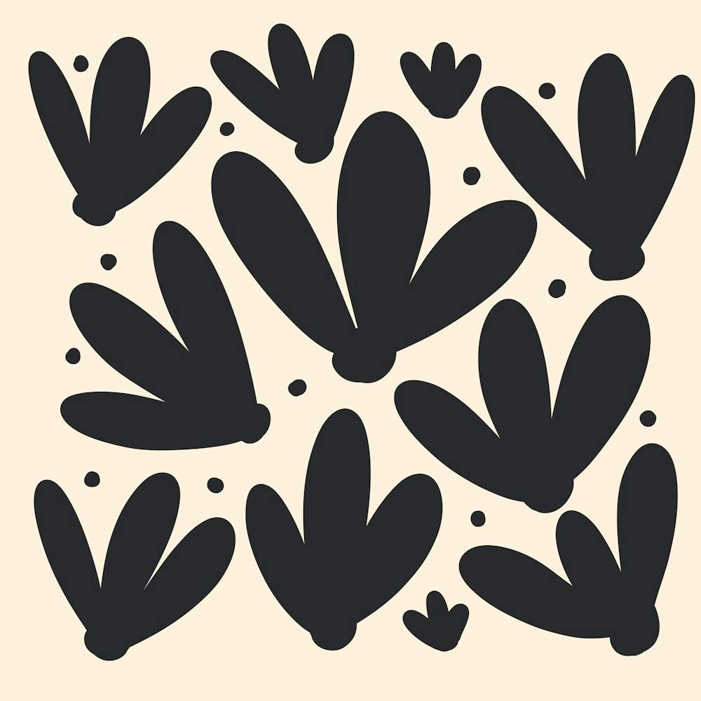 Abstract Monochrome Flowers 1