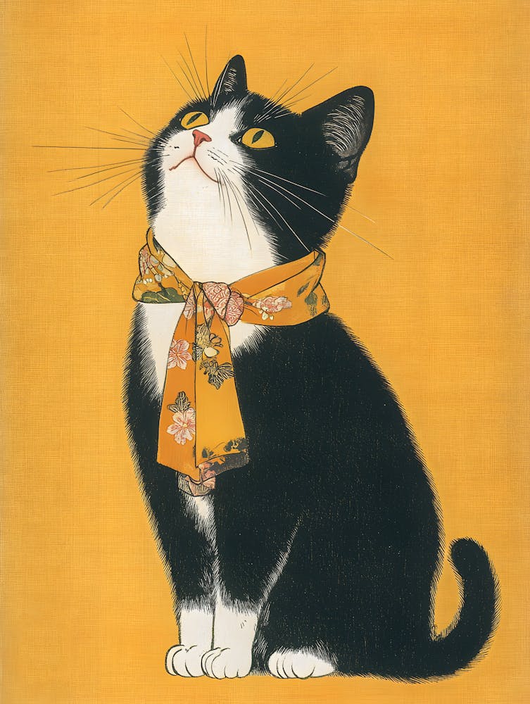 Katze mit Schal
