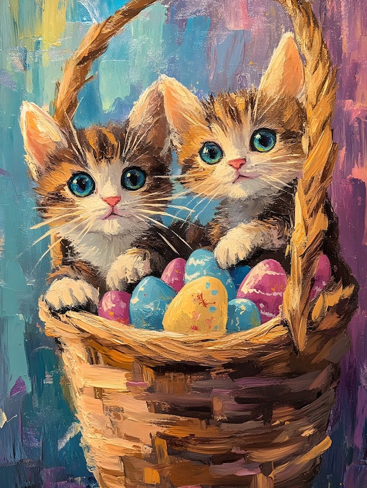 Cats In Easter Basket 2