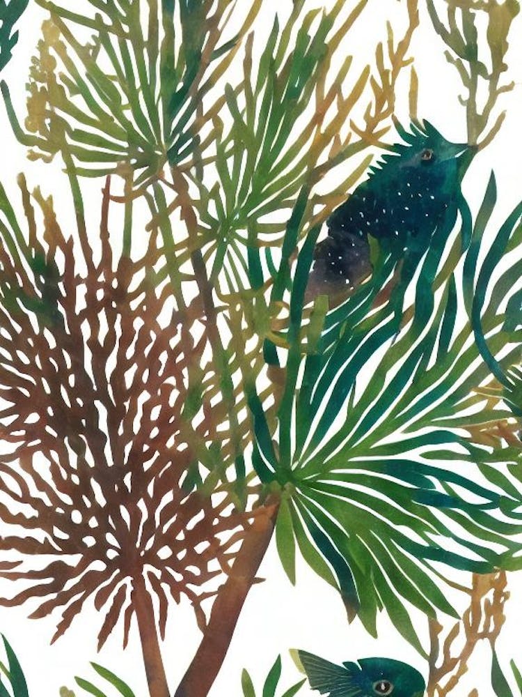 Acropora Efflorescens Vintage Graphic Watercolour