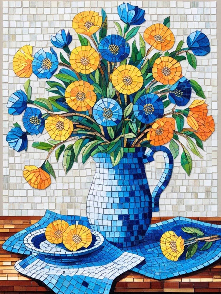 Blue Flowers In A Vase 2