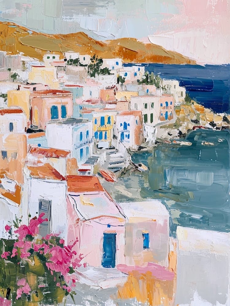 Mykonos Coast Kitsch Brushstrokes  3