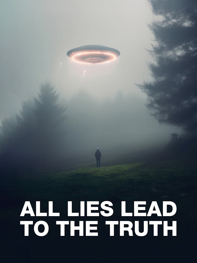 All Lies Lead to the Truth/The X-Files poster, S05E01 1997 — sci-fi poster, movie art, I want to believe poster, space print
