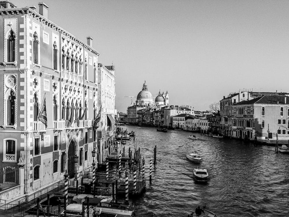 Venice Italy In Black And White 07