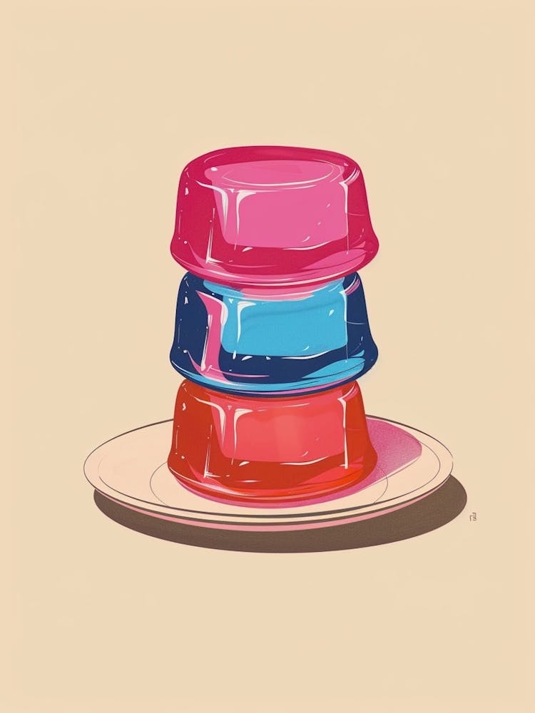Stacked Colourful Jelly Beige Illustration 4