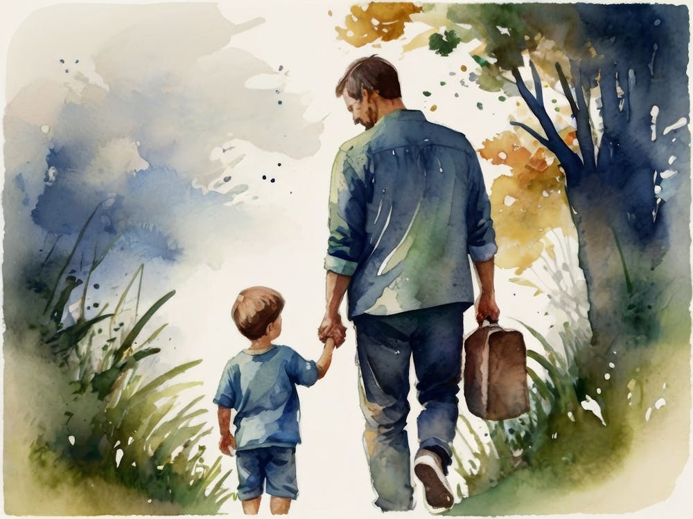 Father And Son Holding Hands Father's Day