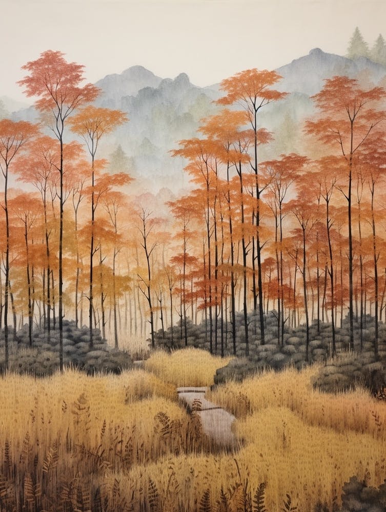 Autumn Forest Landscape Arashiyama Bamboo Grove Japan 1