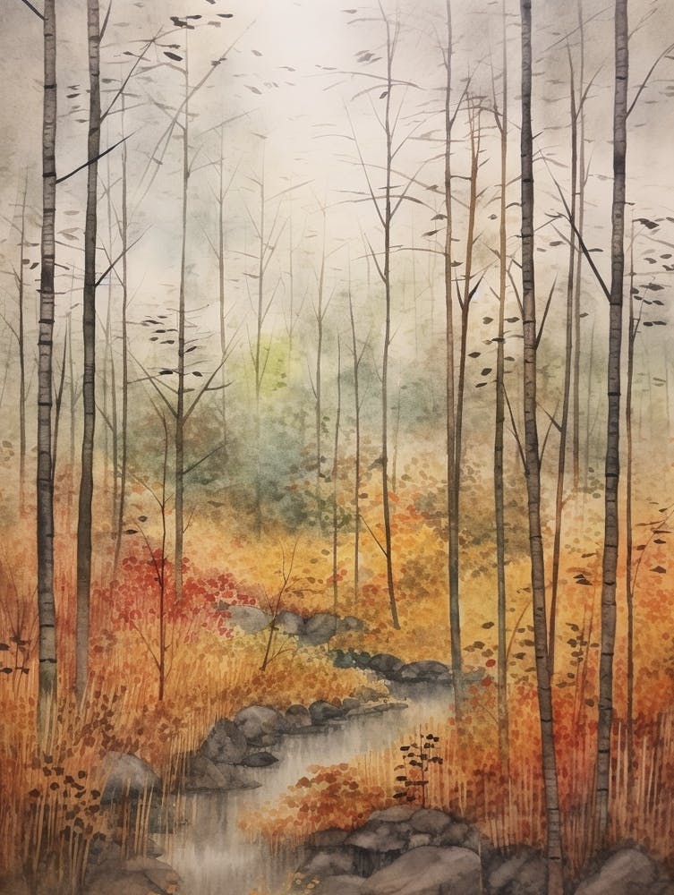 Autumn Forest Landscape Sagano Bamboo Forest Japan 1