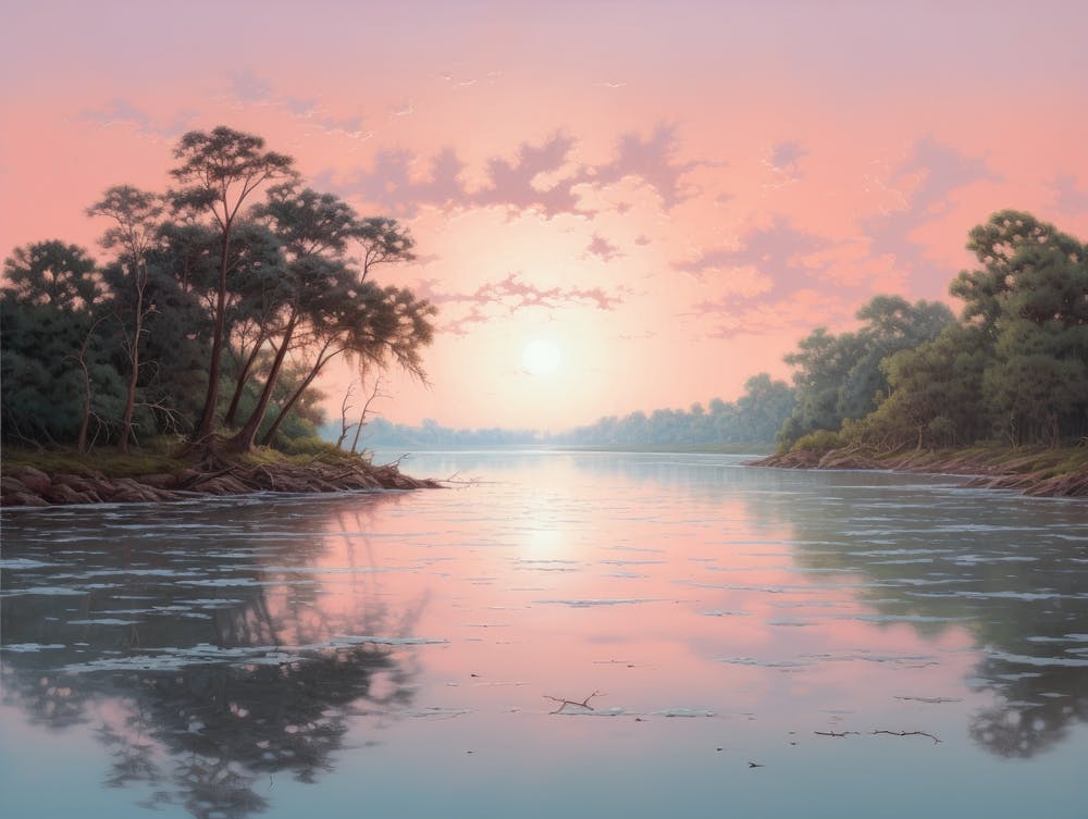 Sunset Over The River 1