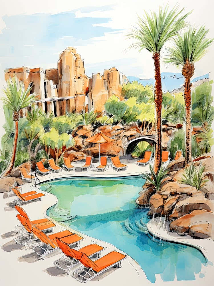 Sanctuary On Camelback Mountain Resort & Spa   Scottsdale, Arizona   Resort Storybook Illustration 3