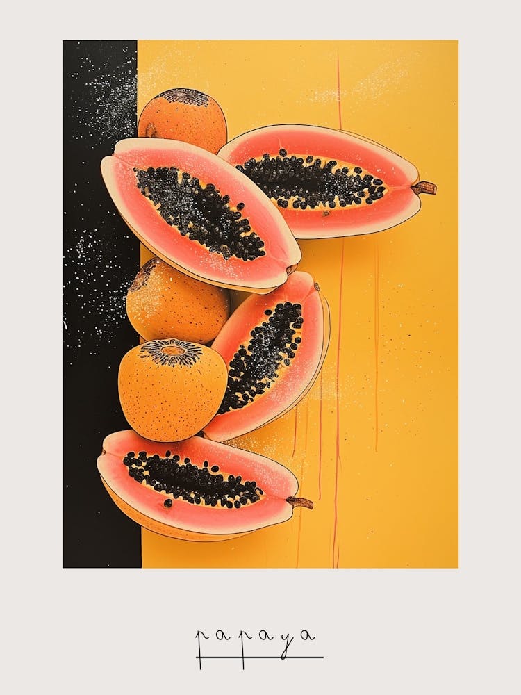Art Deco Abstract Papaya Poster
