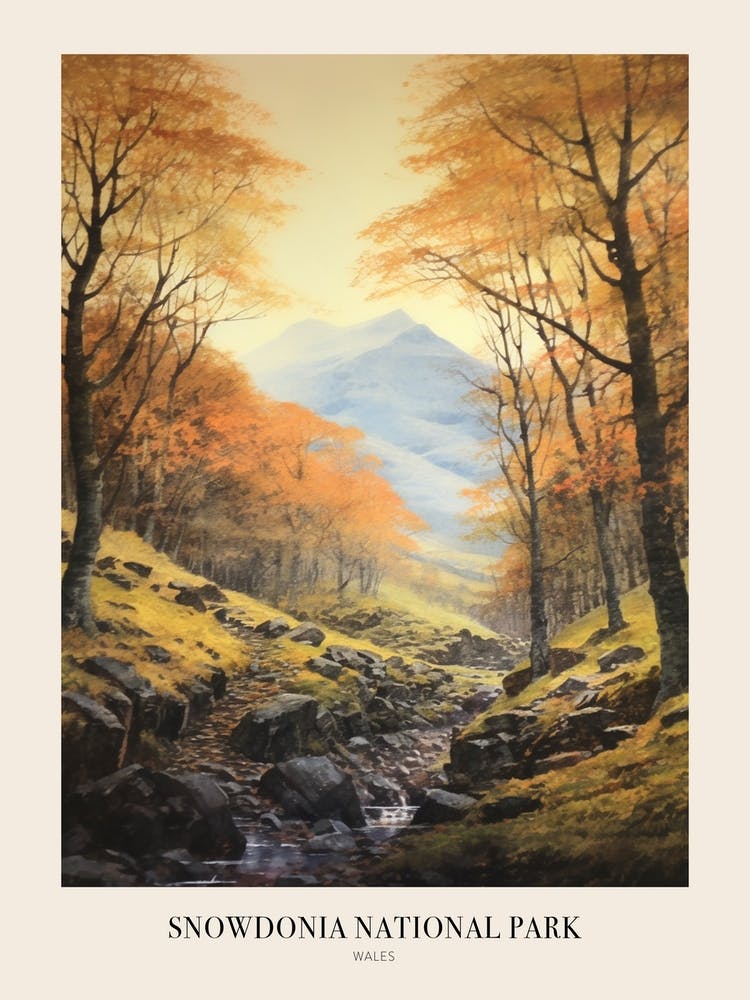 Snowdonia National Park Uk Trail Poster