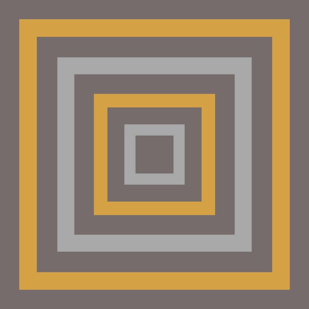 Geometric Squares Grey and Mustard Yellow