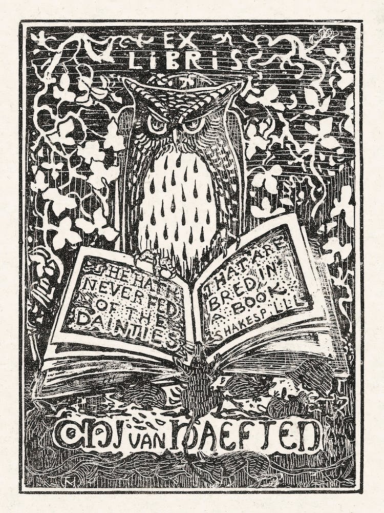 Ex-libris of Jhr. C.H.J. van Haeften (1895) by Theo van Hoytema
