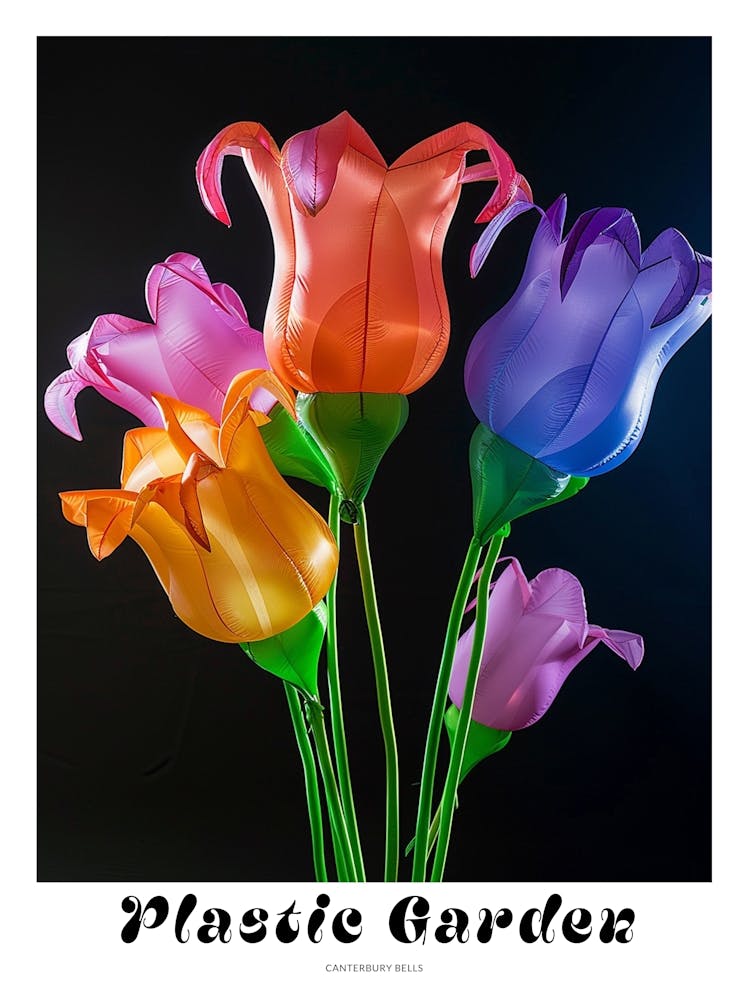 Bright Inflatable Flowers Poster Canterbury Bells 1