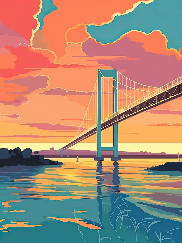Verrazzano Narrows Bridge, United States Colourful 1