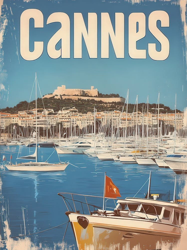 Aihrgdesign A Classic 1960s Travel Poster For Cannes 2