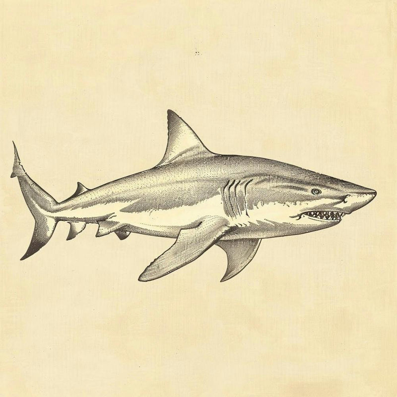 Largetooth Cookiecutter Shark Vintage Illustration 4