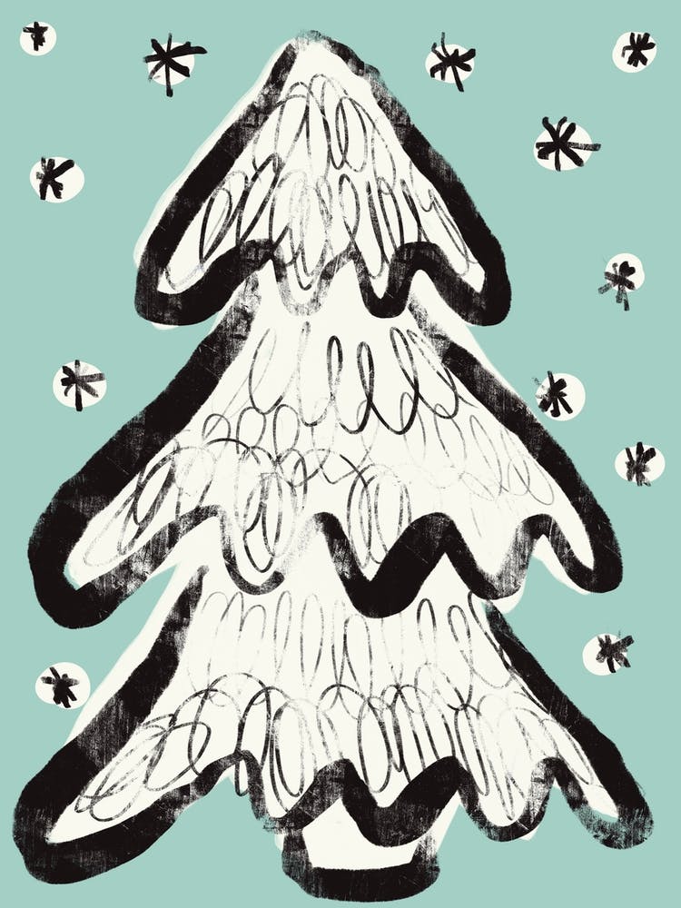 Christmas Tree And Snow (Mint)