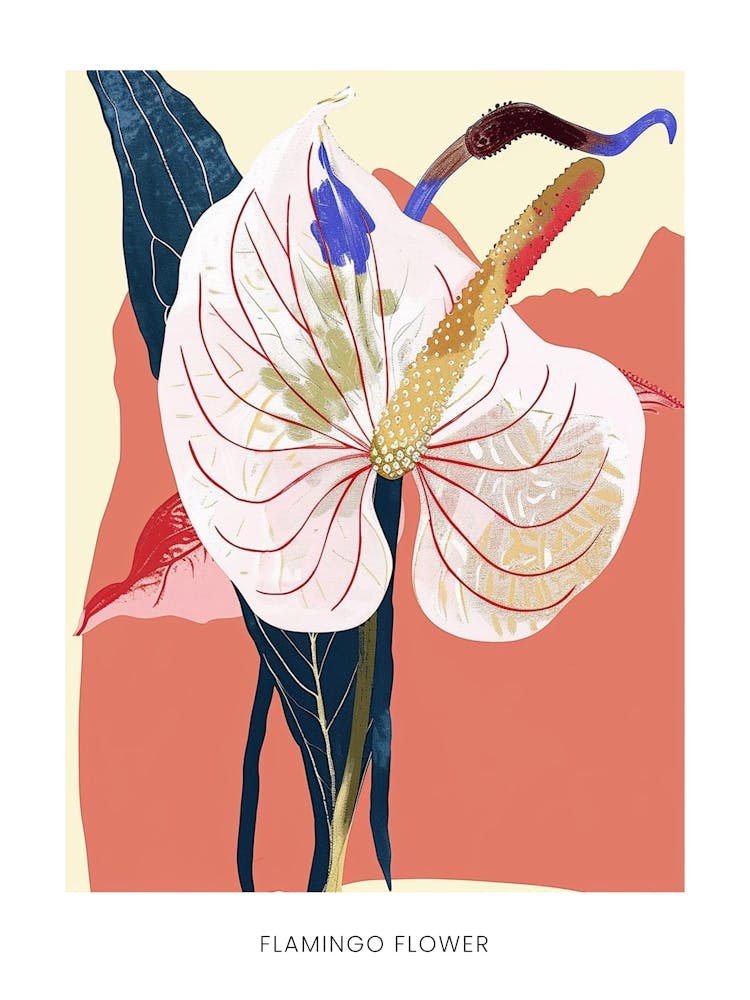 Colourful Flower Illustration Poster Flamingo Flower 4