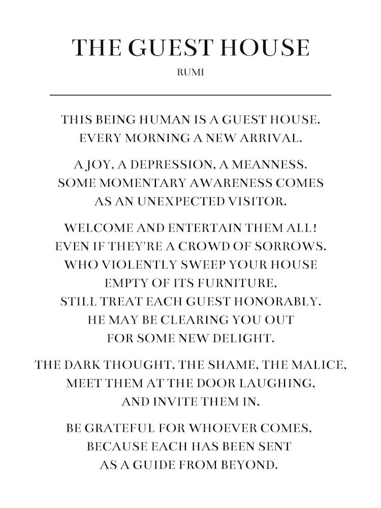 The Guest House Poem by Rumi