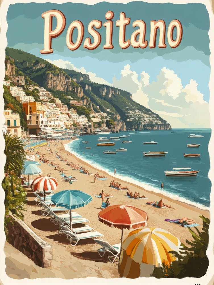 Aihrgdesign A Classic 1960s Travel Poster For Positano 3