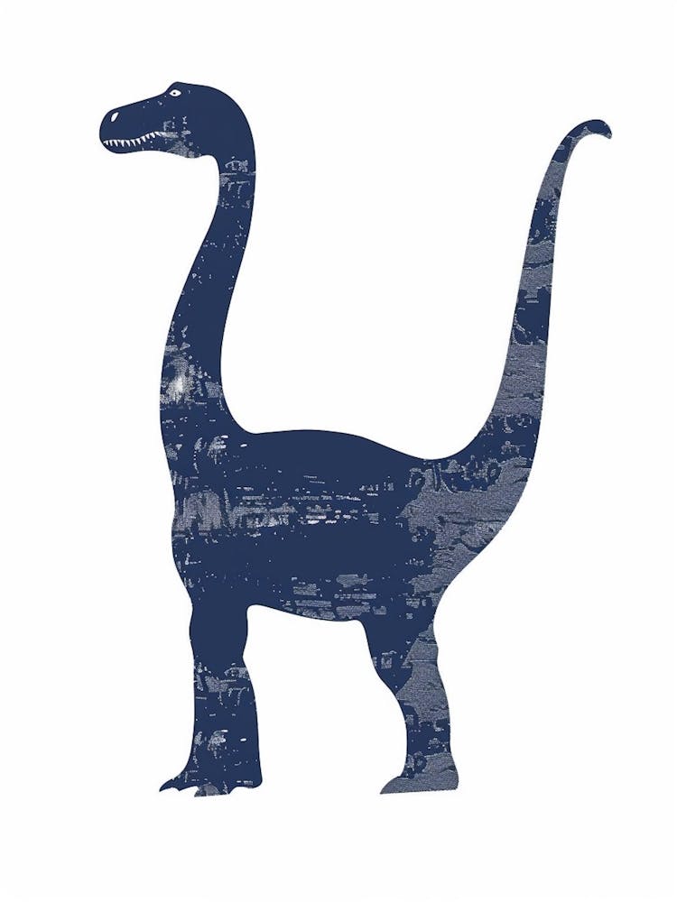 Navy Blue Dinosaur Silhouette 4