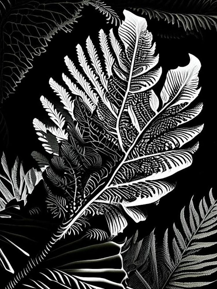 Ruffled Fern Linocut