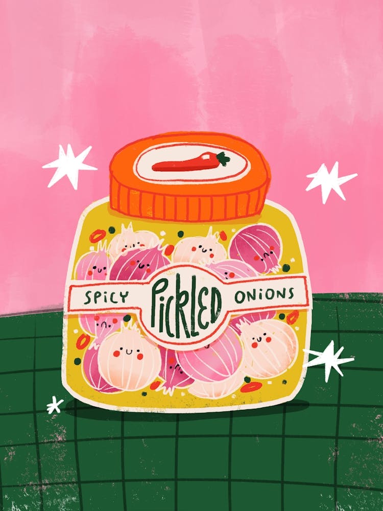 Spicy Pickled Onions Food