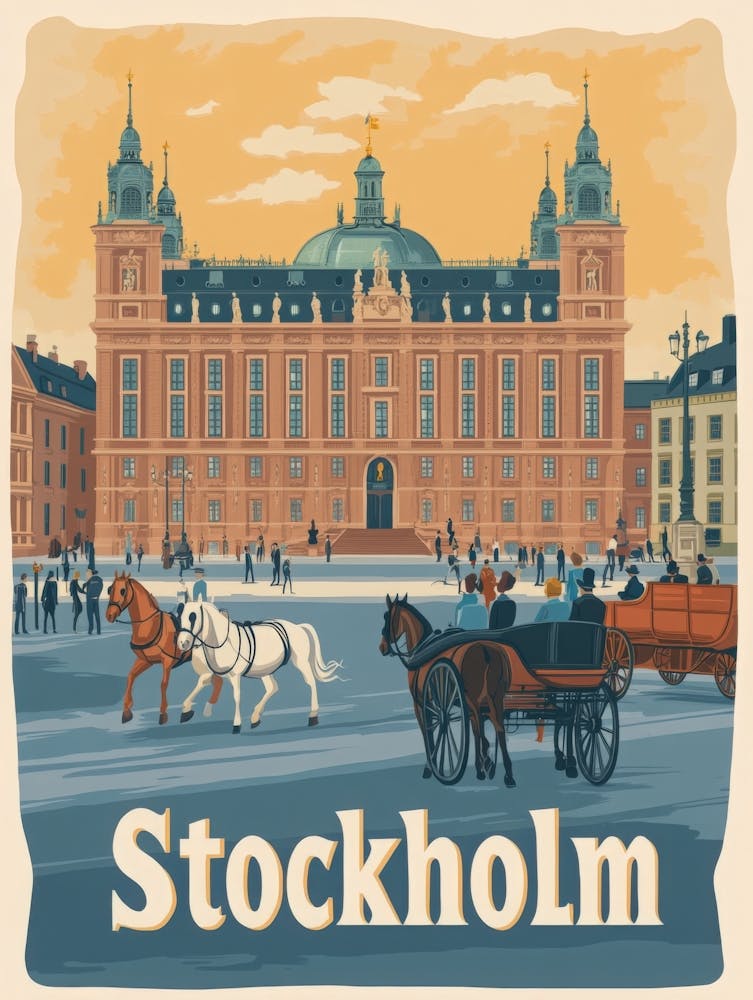 Aihrgdesign Une Affiche de Voyage Classique des Années 1960 Pour Stockholm 1