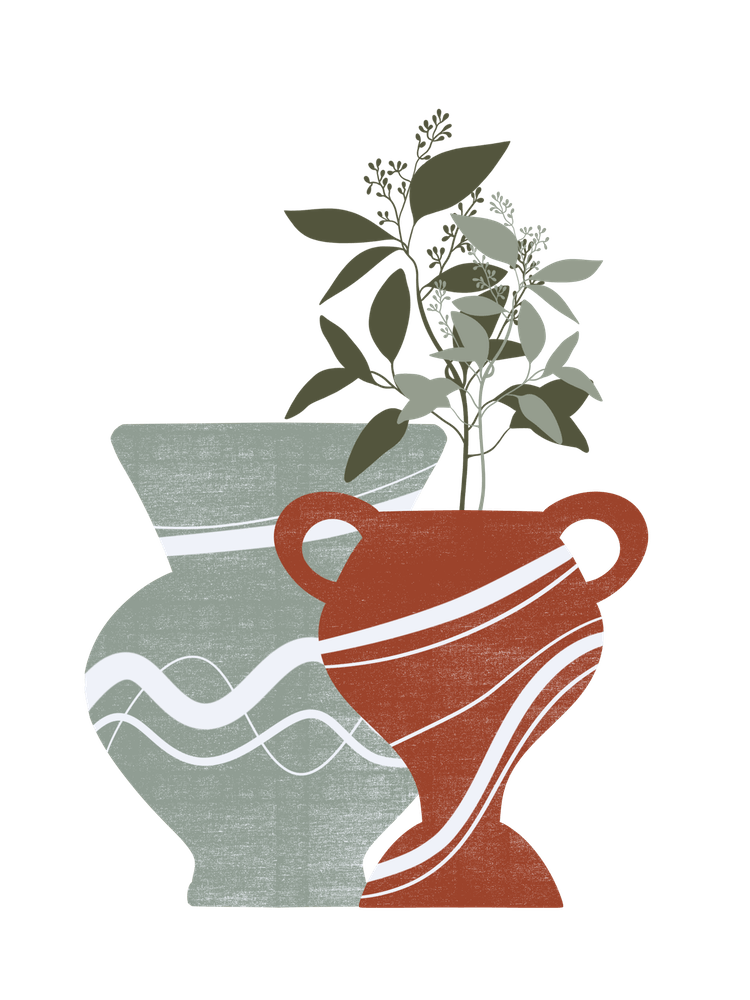 Two Vases With Plants